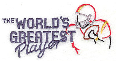 Embroidery Design: The World's greatest Player (football)<br> 4.31w X 2.13h