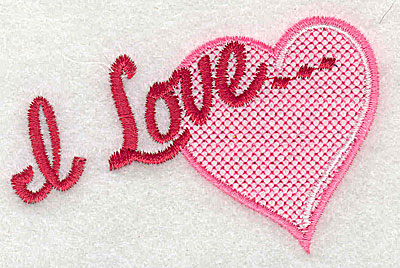 Embroidery Design: I love<br> 3.19w X 2.06h