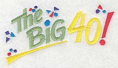Embroidery Design: The Big 40<br> 4.06w X 2.13h