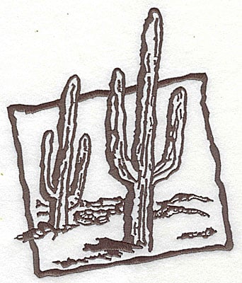 Embroidery Design: Cactus<br> 6.69w X 7.81h