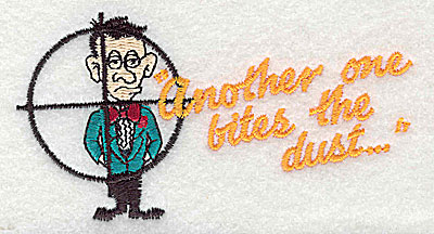 Embroidery Design: Another one bites the dust<br> 4.19w X 2.19h