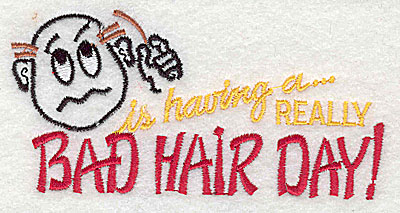 Embroidery Design: Bad Hair Day (old man)<br> 4.38w X 2.19h