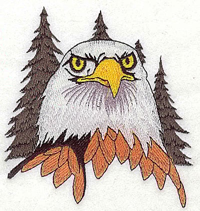 Embroidery Design: Bald Eagle head<br> 4.13w X 4.50h | Embroidery Legacy Embroidery Design: Bald Eagle head<br> 4.13w X 4.50h
