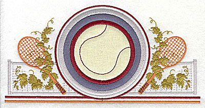 Embroidery Design: Tennis applique<br> 7.81w X 3.31h