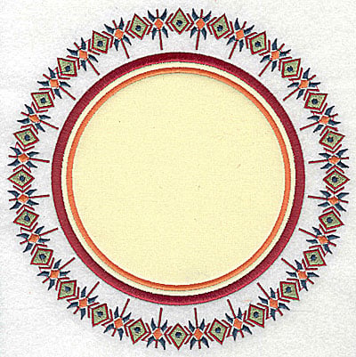 Embroidery Design: Applique with outer pattern<br> 7.44w X 7.44h