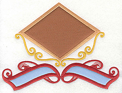 Embroidery Design: Applique triangle with banner appliques<br> 7.81w X 5.81h