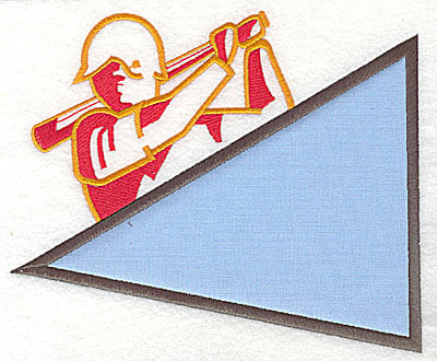 Embroidery Design: Baseball player with applique<br> 7.13w X 6.00h