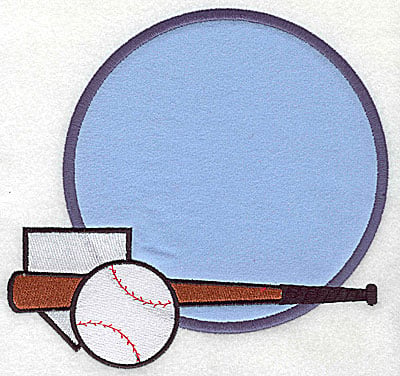 Embroidery Design: Baseball applique<br> 7.56w X 7.19h