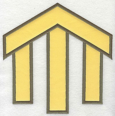 Embroidery Design: Arrow applique<br> 7.75w X 7.81h