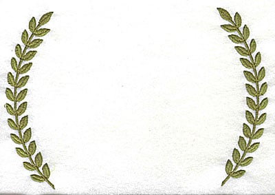 Embroidery Design: Double laurel leaves<br> 7.31w X 5.13h