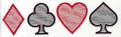 Embroidery Design: Card symbols<br> 7.94w X 2.25h