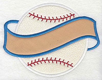 Embroidery Design: Baseball and banner appliques<br> 7.62w X 5.94h