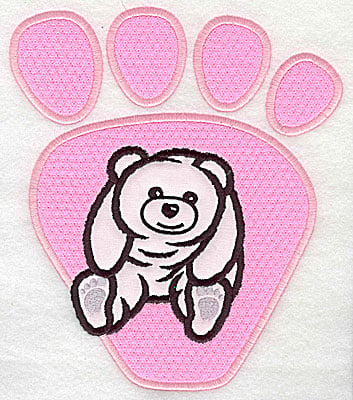 Embroidery Design: Bear paw with polar bear<br> 7.00w X 8.00h
