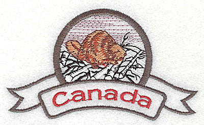 Embroidery Design: Canada Beaver<br> 4.13w X 2.38h