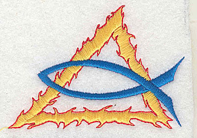 Embroidery Design: Christian symbol<br> 3.31w X 2.38h