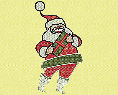 Embroidery Design: Santa with Present<br> 2.31w X 4.38h
