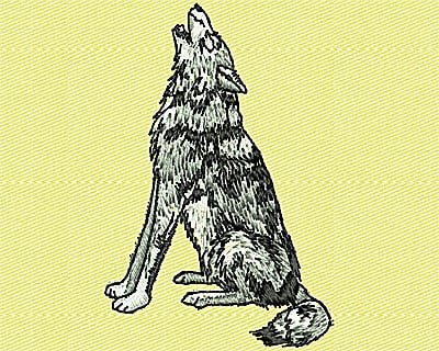 Embroidery Design: Howling Wolf<br> 1.69w X 2.50h