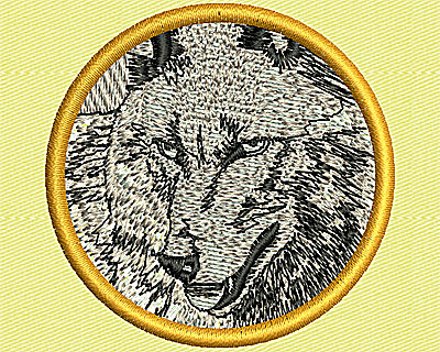 Embroidery Design: Wolf in Circle<br> 2.35w X 2.38h