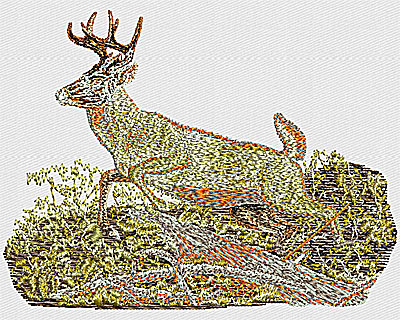Embroidery Design: Deer Running<br> 3.88w X 2.94h