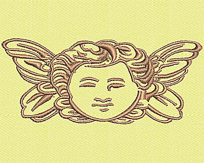 Embroidery Design: Cherub Angel Head<br> 3.25w X 1.38h