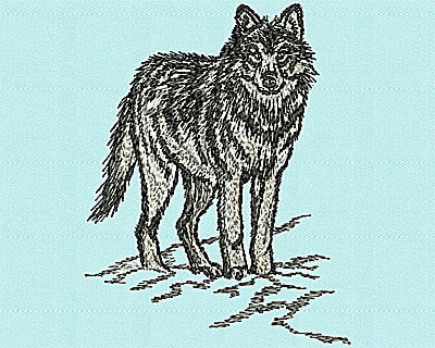 Embroidery Design: Realistic Wolf<br> 3.50w X 4.50h
