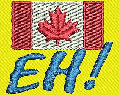 Embroidery Design: Canadian EH<br> 1.81w X 2.06h