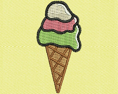 Embroidery Design: Ice Cream Cone <br> 0.75w X 1.63h