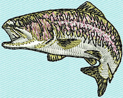 Embroidery Design: Bass Fish<br> 1.50w X 1.19h