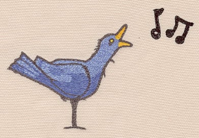 Embroidery Design: Blue bird large<br>5.07"w X 3.42"h