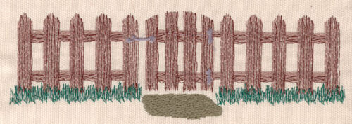 Embroidery Design: Gate large<br>7.50"w X 2.41"h