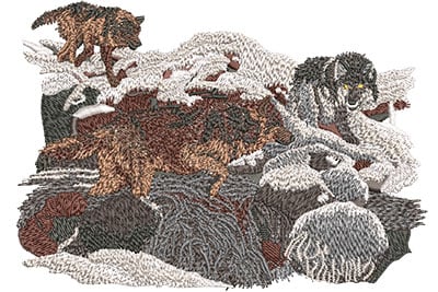 Embroidery Design: Wolf Creek Lg<br> 5.97w X 4.22h