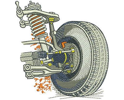 Embroidery Design: Car Suspension Lg<BR>3.50 H x 3.37 W