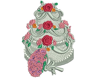 Embroidery Design: Flower and Cake Lg<br> 3.51h X 2.45w | Embroidery Legacy Embroidery Design: Flower and Cake Lg<br> 3.51h X 2.45w