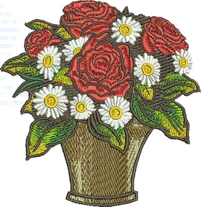 Embroidery Design: Rose Bouquet Lg<br> 3.87w X 3.98h