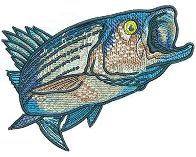 Embroidery Design: Striped Bass Lg<br> 4.52w X 3.44h | Embroidery Legacy Embroidery Design: Striped Bass Lg<br> 4.52w X 3.44h
