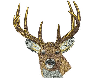 Embroidery Design: Deer Head Stare Lg<br> 5.20w X 6.01h