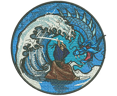 Embroidery Design: Samurai Dragon Lg<br> 4.61w X 4.53h