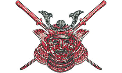 Embroidery Design: Samurai Mask Lg<br> 4.48w X 3.58h