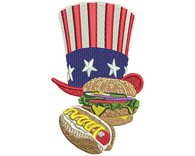 Embroidery Design: Hat and Food Lg<br> 2.57w X 4.29h | Embroidery Legacy Embroidery Design: Hat and Food Lg<br> 2.57w X 4.29h