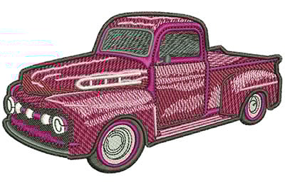 Embroidery Design: Red Classic Truck Lg<br> 4.55w X 2.63h
