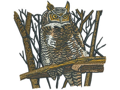 Embroidery Design: Owl Perched Lg<br> 5.50w X 5.24h