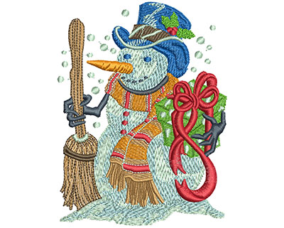 Embroidery Design: Holiday Snowman Lg<br> 3.02w X 4.01h