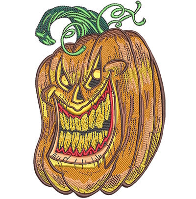 Embroidery Design: Laughing Pumpkin Lg<br> 4.01w X 6.02h