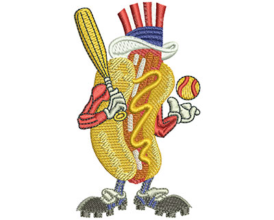 Embroidery Design: Baseball Hotdog Lg<br> 2.32w X 3.98h | Embroidery Legacy Embroidery Design: Baseball Hotdog Lg<br> 2.32w X 3.98h