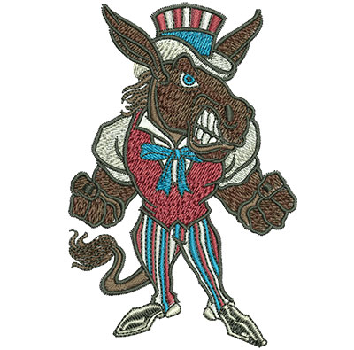 Embroidery Design: Democrat Fight Lg<br> 2.96w X 4.52h