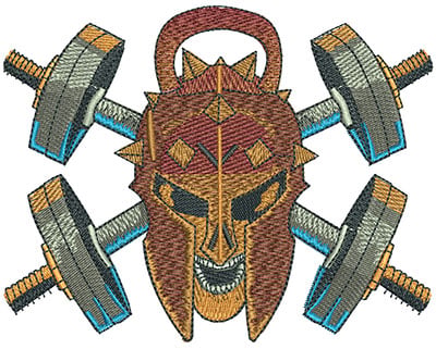 Embroidery Design: Spartan Weights Lg<br> 4.50w X 3.54h