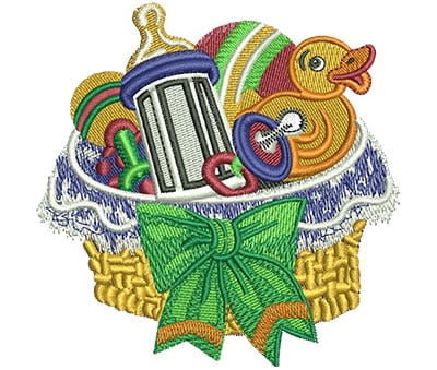 Embroidery Design: Baby Basket Lg<br> 3.51w X 3.53h