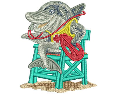 Embroidery Design: Dolphin Lifeguard Lg<br> 3.35w X 4.00h