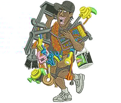 Embroidery Design: Gear Up Handyman Lg<br> 2.91w X 4.00h