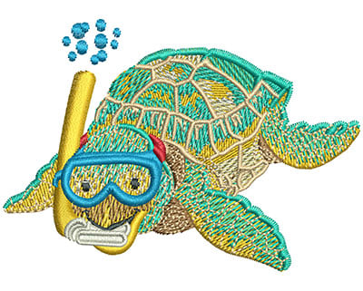 Embroidery Design: Baby Sea Turtle Snorkel Lg<br> 3.51w X 2.49h
